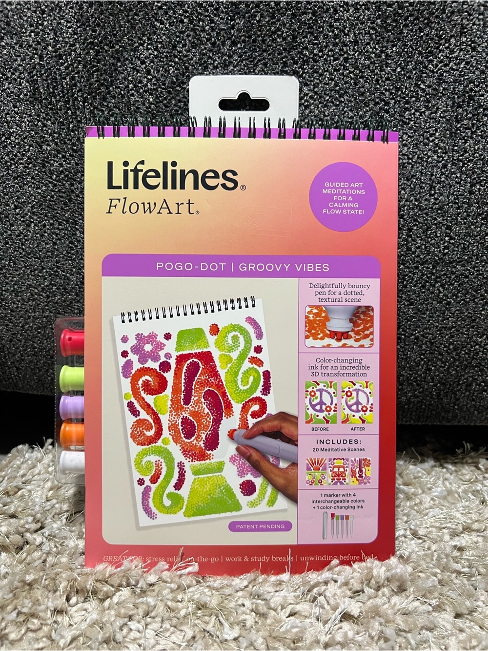 (2) Lifelines FlowArt Pogo-Dot Groovy Vibes Activity Pad - Purple/Green/Red